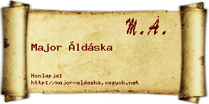 Major Áldáska névjegykártya